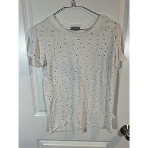 Centro Womens T-Shirt‎ Star Print White Medium